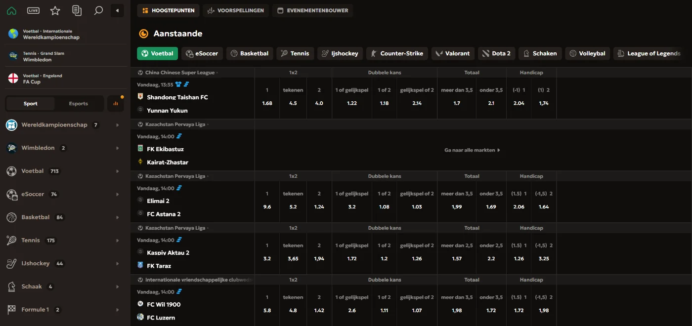 Winnerz Casino Sportweddenschappen Donker Thema Winnerz Casino sportweddenschappen in donker thema met voetbal odds en aankomende wedstrijden